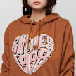 SNIPES Heart College Logo Cropped Ruched Hoodie smeđa 14692 3