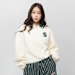 SNIPES College Letter Cropped Rugby Sweat Shirt beige 14693 1