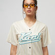 Karl Kani Varsity Pinstripe Baseball Shirt blanc 19214 3