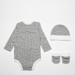 Nike Futura Logo Long Sleeve Hat / Bodysuit / Bootie (3 Piece) grau 22307 2