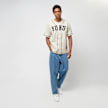 FUBU College Leather Baseball Jersey bege 22747 7