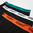 SNIPES 3 PACK - Contrast Tape Briefs Boxershorts schwarz 26330 2