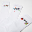SNIPES 3 PACK - Small Logo Embroidered Crew Socks blanc 26668 2