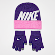Nike Wordmark Colorblock Beanie Set (2 Piece) fioletowy 27170 1