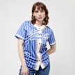 Karl Kani Varsity Pinstripe Baseball Shirt blu 23033 1