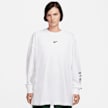 Nike   Sportswear Long Sleeve Boyfriend Tee Print Swoosh beż 23915 1