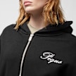 PEQUS Cropped Handwritten Logo Zip Hoodie noir 24478 3
