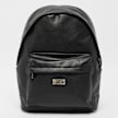 SNIPES Metal Badge Basic Logo Fake Leather Backpack gris 24600 1