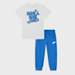 Nike Sportswear Short Sleeve Tee Fleece Pants Set (2 Piece) blu 25325 1