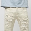 Smoke Rise Heavy Distressed Rip & Repair Denim Jean beige 25362 3