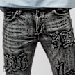 Smoke Rise Letter Applique Jeans nero 25363 3