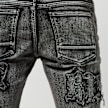 Smoke Rise Letter Applique Jeans nero 25363 4