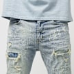 Smoke Rise Bleach Washed Rip & Repaired Jean blu 25371 3
