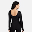 Nike   Sportswear Chill Knits Mini-Ribbed Long Sleeve Top noir 28241 2