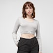 Sixth June Longsleeve V-Neck Crop Top grau 28906 1