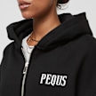 PEQUS Chest Logo Cropped Zip Hoodie schwarz 31727 3