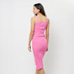 Sixth June V Neck Side Split Midi Knit Dress lichtroze 31788 2