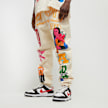 First Row Fleece Jogger w/puff. Embo & Patch niebieski 32171 1