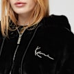 Karl Kani Metal Signature Vegan Fur Zip Hoodie Jacket light grey zwart 41347 3