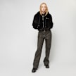 Karl Kani Metal Signature Vegan Fur Zip Hoodie Jacket light grey czarny 41347 4