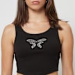 Felicious Cropped Tanktop Rhinestones preto 29681 3