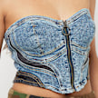 First Row Denim Bustier plava 30059 3