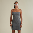 SNIPES Faux Leather Bandeau Mini Dress grijs 33028 1