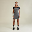 SNIPES Faux Leather Bandeau Mini Dress grijs 33028 5