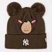 New Era Knit Medium Animal Pom Beanie MLB New York Yankees castanho 33204 1