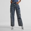Urban Classics Ladies Loose Utility Denim Pants dirty washed azul 33407 1