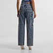 Urban Classics Ladies Loose Utility Denim Pants dirty washed azul 33407 2
