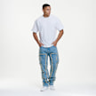 2Y STUDIOS Kosa Destroyed Straight Jeans bleu 44350 6