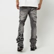 Smoke Rise Cut & Sewn Rip O Letter Applique Jeans gris 44359 2