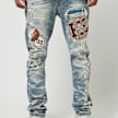 Smoke Rise Varsity Patch Jeans bleu 44362 3