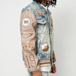 Smoke Rise Varsity Polyurethan Sleeve Denim Jacket bleu 46372 5