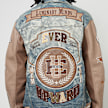 Smoke Rise Varsity Polyurethan Sleeve Denim Jacket blu 46372 6