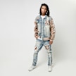 Smoke Rise Varsity Polyurethan Sleeve Denim Jacket blu 46372 7