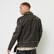 Smoke Rise Washed Vegan Leather Biker Jacket noir 46735 2