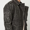 Smoke Rise Washed Vegan Leather Biker Jacket noir 46735 4