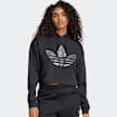 adidas Originals Rhinestone Trefoil Loose Crop Hoodie noir 45633 1