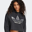adidas Originals Rhinestone Trefoil Loose Crop Hoodie schwarz 45633 3
