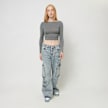Decibel Gathered Cropped Longsleeve grijs 45930 3