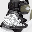 Jordan Sky Jordan 1 black/white/medium olive wielokolorowy 43785 7