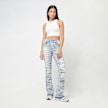Smoke Rise Fray Denim Stack Pants plava 40122 4