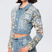 Smoke Rise Cropped Tapestry Denim Jacket blauw 40372 4