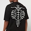 FAVELA Ribcage Cyrstal Rhinestone Black T-Shirt schwarz 40411 3