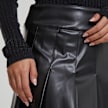 Urban Classics Ladies Synthetic Leather Pleated Skirt zwart 41536 5