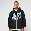 Karl Kani WOVEN SIGNATURE KANI TAG ZIP HOODIE black/light blue czarny 44844 1