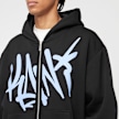 Karl Kani WOVEN SIGNATURE KANI TAG ZIP HOODIE black/light blue czarny 44844 3