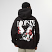 DropSize Heavy Oversized Doves And Roses Hoodie crna 47232 1